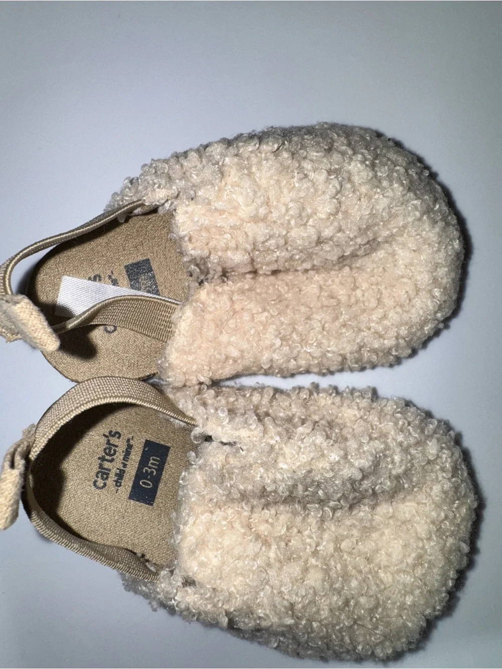 Carter's Soft Cream Sherpa Slip-On Baby Shoes